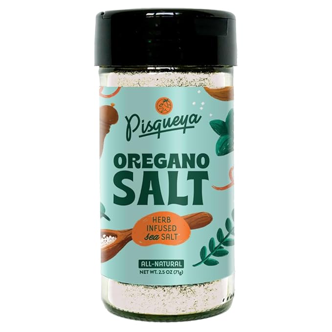 Pisqueya Seasoning, Oregano Salt, made with Dominican Oregano and Sea Salt. Low Sodium, No Sugar, No-MSG, Non-GMO, No Preservatives, No Artificial Coloring, No Artificial Flavors, 2.5oz, Pack of 1
