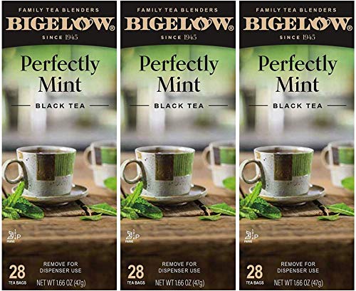 Bigelow Plantation Mint Black Tea Bags 28-Count Box (Pack of 3) Mint Flavored Black Tea Naturally & Artificially Flavored