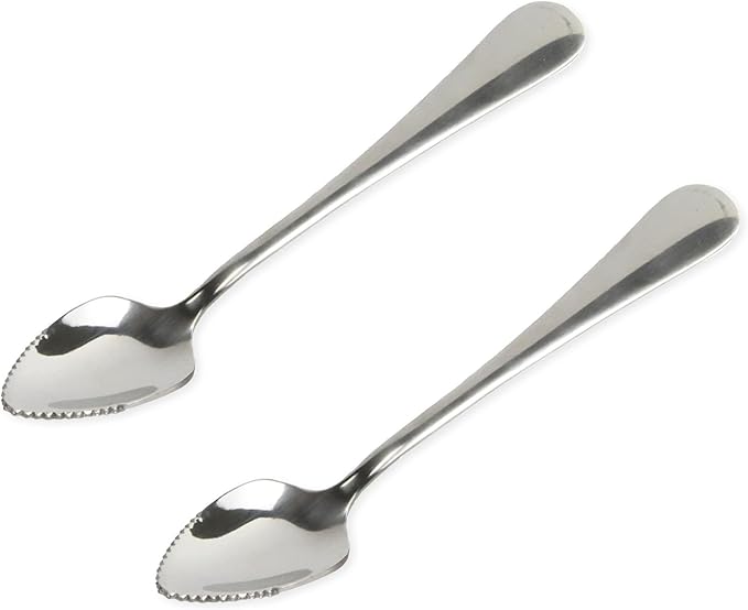 Chef Craft Select Serrated Grapefruit Spoon, 9 inch 2 piece set, Stainless Steel