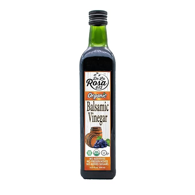 De La Rosa Organic Balsamic Vinegar, Kosher for Passover, Vegan & Gluten Free, Balsamic Vinegar Dressing for Salads and Marinades, 16.9 oz (Pack of 1)