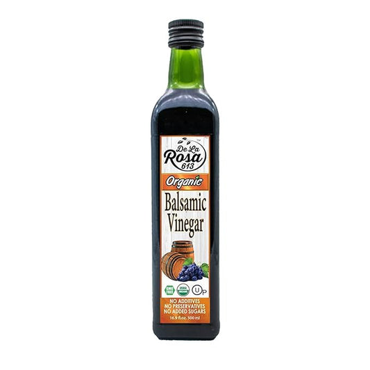 De La Rosa Organic Balsamic Vinegar, Kosher for Passover, Vegan & Gluten Free, Balsamic Vinegar Dressing for Salads and Marinades, 16.9 oz (Pack of 1)