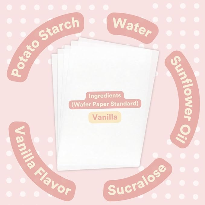 Printable Edible Wafer Paper Sheets from paper2eat (0.30 mm - 100 sheets/Vanilla)