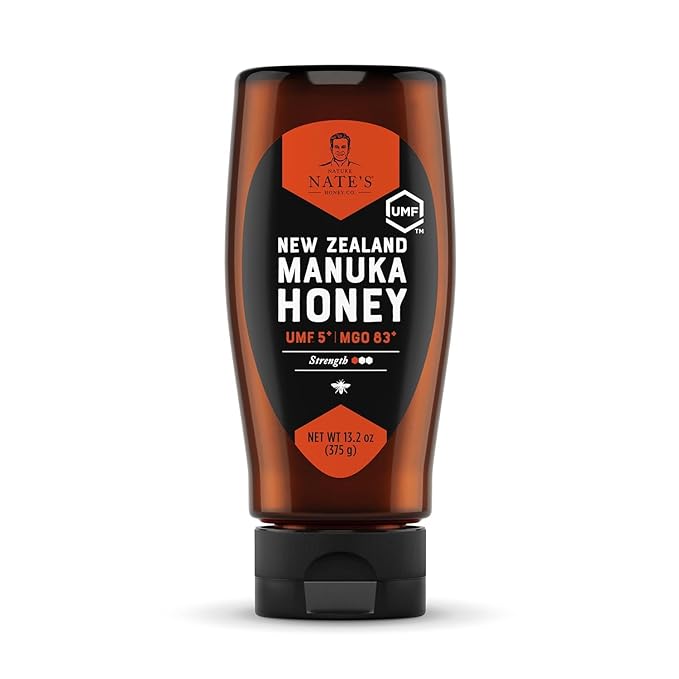 Nature Nate's | Raw Manuka Honey MGO 83+ | UMF 5+ Certified | 13.2 oz Squeeze Bottle