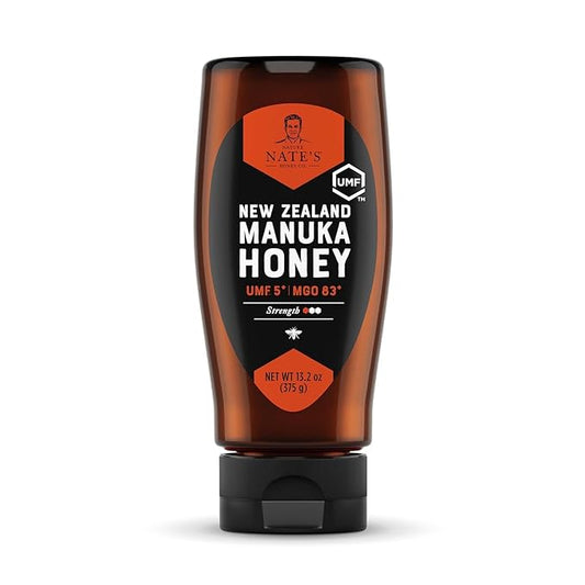Nature Nate's | Raw Manuka Honey MGO 83+ | UMF 5+ Certified | 13.2 oz Squeeze Bottle