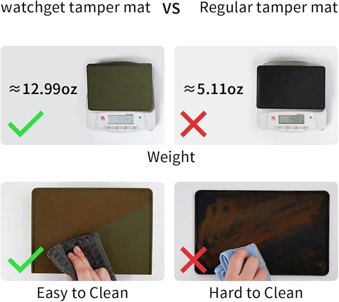 watchget Espresso Tamping Mat, Coffee Tamper Mat, Olive Silicone Food Grade Pad, 8Inch X 6Inch Coffee Tamp Station, Espresso Accessory, Waterproof and Heat Resistant