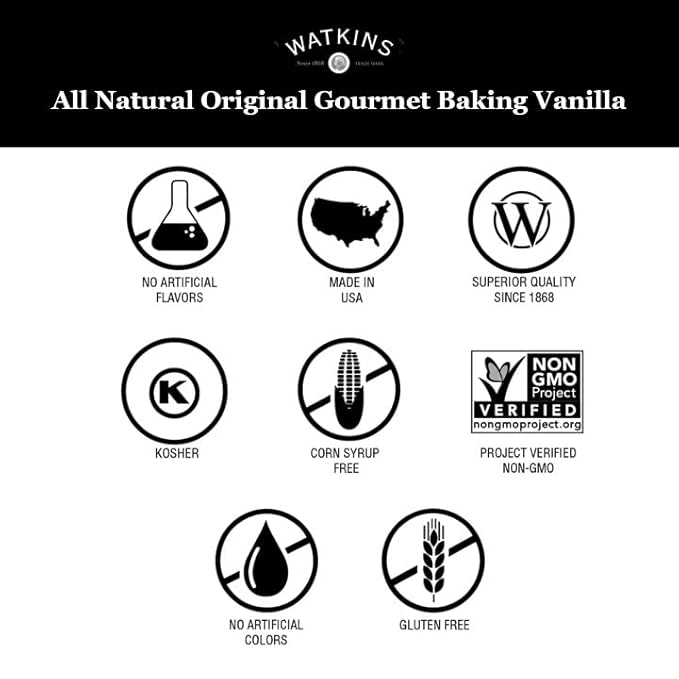 Watkins All Natural Original Gourmet Baking Vanilla, 32 fl. oz. Economy Sized Bottle, 1 Count (21901)