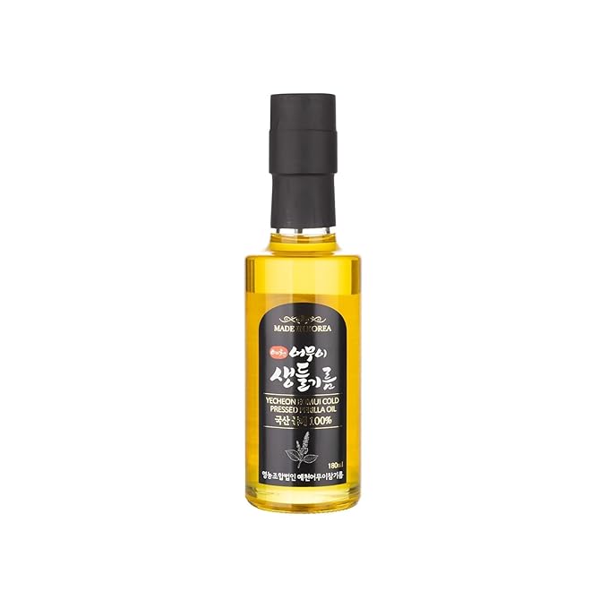 HELLO KFOOD YECHEON OMUI 100% Pure Raw Perilla Oil, Cold Pressed, Made in Korea (Yecheon) ??“뎅????‰쿇 ??¸뱾湲곕ì«?- 6.08 fl oz (180ml)
