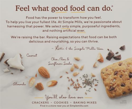 Simple Mills Soft Baked Dark Chocolate Almond Flour Bars, 5 ct, 1.19 oz each (Pack of 2)