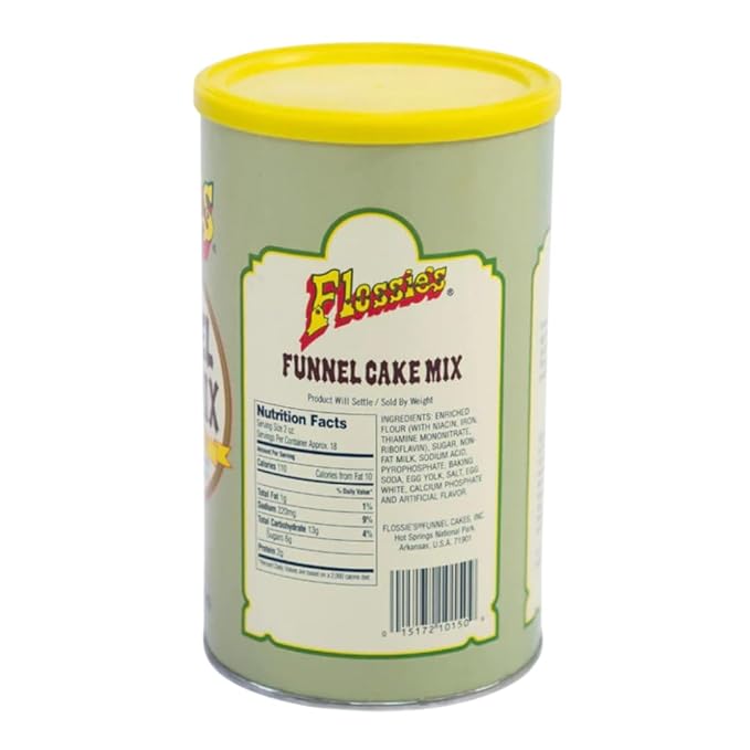 Flossie???Famous Funnel Cake Mix, 24 oz ??Resealable & Reusable Packaging, Make Authentic Carnival Funnel Cakes at Home, Just Add Water, Delicious Cake Mix