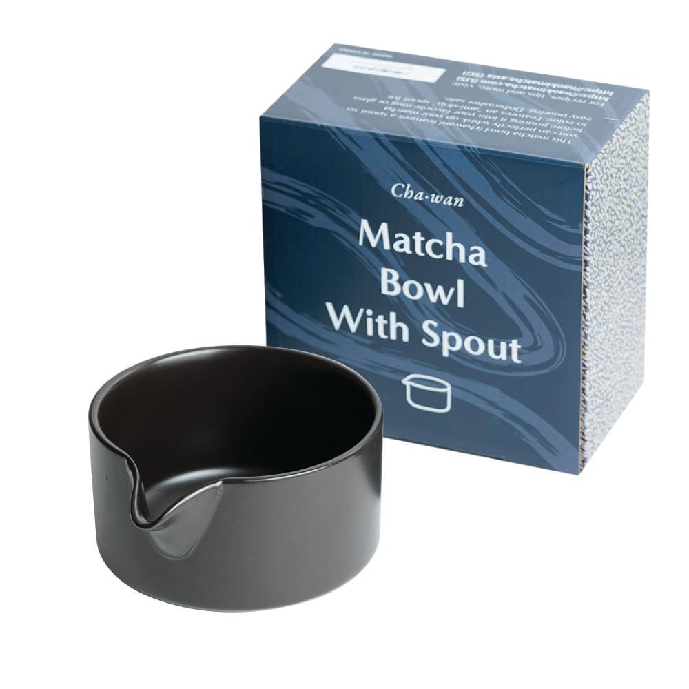 Naoki Matcha Traditional Ceramic Chawan Matcha Tea Bowl with Pour Spout Set