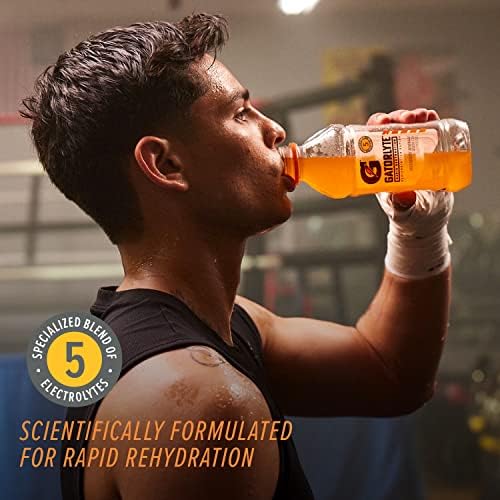 Gatorlyte Rapid Rehydration Electrolyte Drink, Cherry Lime, Specialized Blend of 5 Electrolytes, Lower Sugar, No Artificial Sweeteners, No Artificial Flavors, 20 fl oz Bottles (12 Pack)