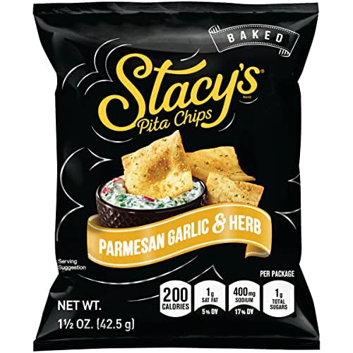 Stacy's Parmesan Garlic & Herb Flavored Pita Chips, 1.5 Ounce Bags (Pack of 24)