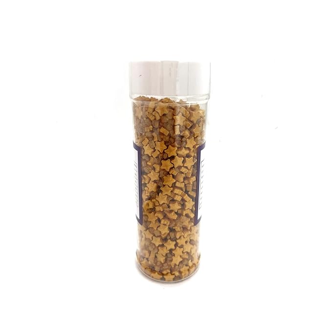Sprinkles Gold Star Sugar Crystal Sugar Candy Cake Decorations Cupcake Toppers Cookie Decorating Ice Cream Celebrations Shaker Jar Wedding Shower Party (120g/4.2oz竊?"<div>