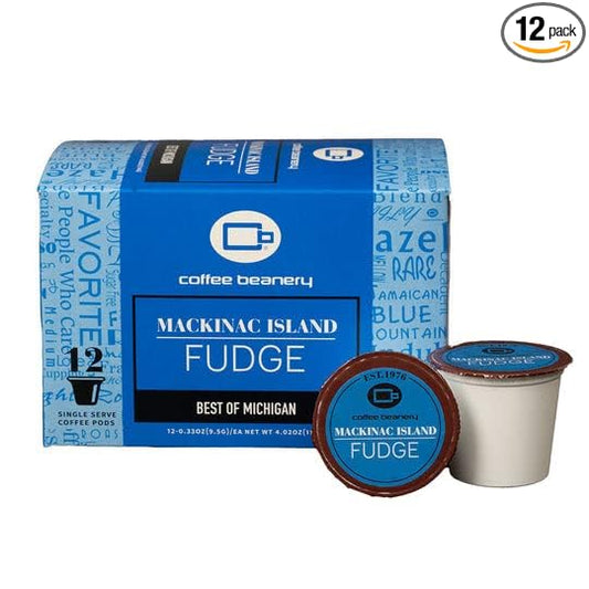 Mackinac Island Fudge Coffee Pods by Coffee Beanery | 12ct Medium Roast Arbica Coffee