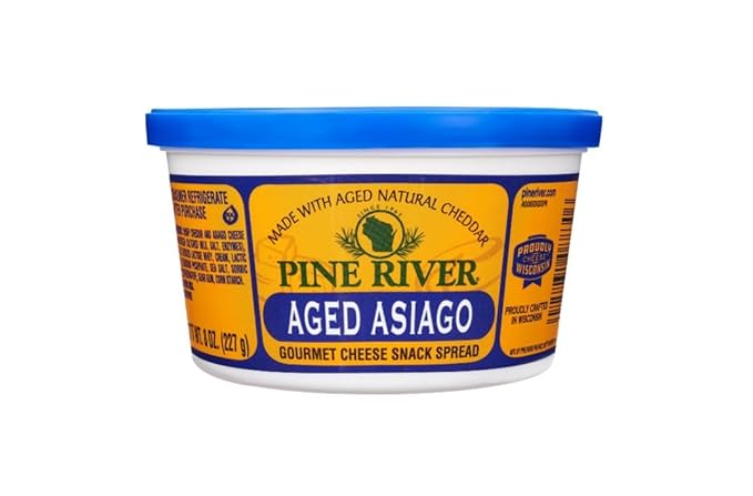 Pine River Cheese Spreads 3-Pack | (3) 8 oz Tubs | SHELF-STABLE Gourmet Wisconsin Pub Cheese Spread (Aged Asiago)