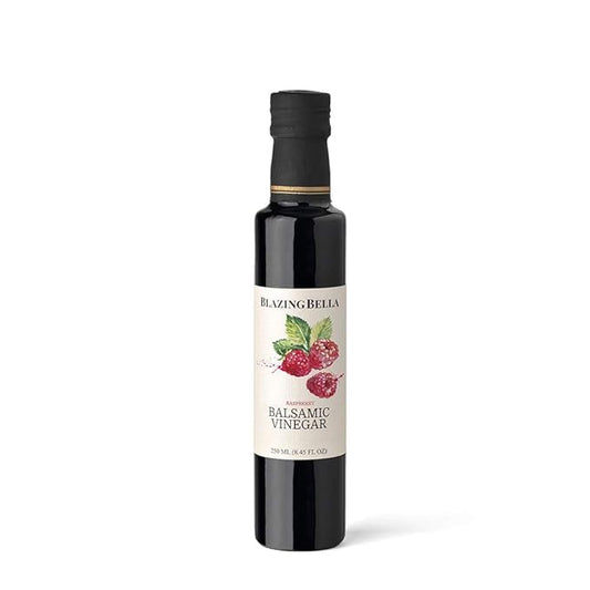 Blazing Bella Raspberry Balsamic Vinegar (8.45 Fl Oz - 250ML) Sweet and tart gourmet aged balsamic perfect for salads and roasted vegetables
