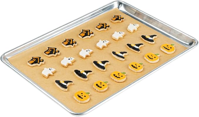 Restaurantware Pastry Tek 12 x 16 Inch Parchment Paper Sheets 1000 Greaseproof Baking Sheets For Oven - Pre-Cut Double-Sided Silicone Coating Unbleached Paper Nonstick Baking Sheets Half-Size
