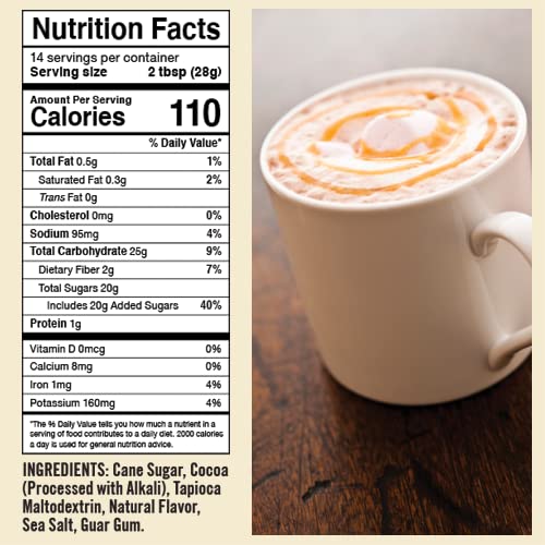 Castle Kitchen Caramel Dark Hot Chocolate (6 Pack) Premium Plant Based, Dairy Free, Gluten-Free, Vegan Hot Coca Mix - Just Add Water - 14 oz