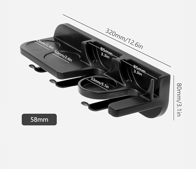 Coffee Portafilter Wall Mount Rack, Space Saving Floating Wall Shelves Coffee Station Organizer, Espresso Tools Portafilter Holder for Bar, Home, Office (58mm)