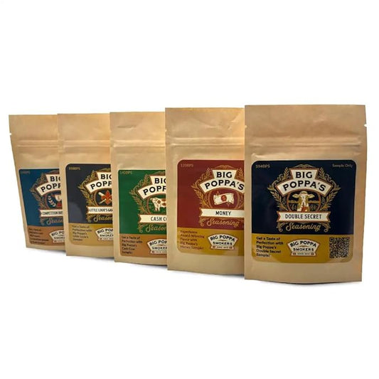 Big Poppa’s Beef Sampler Set – Steakhouse Blend, Savory Garlic Pepper, Rich Umami Beef, Sweet & Smoky BBQ, & Championship Brisket Rub – 5-Pack Seasoning Sampler for Steaks, Burgers & More Meat Recipes