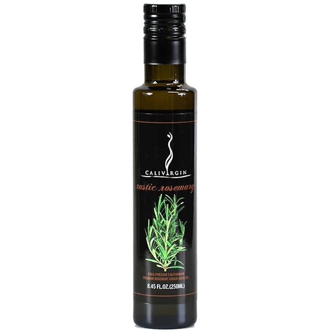 Calivirgin Rosemary Olive Oil - Rosemary Infused Extra Virgin Olive Oil - Cold Pressed Olive Oil - Rosemary Flavored Olive Oil - No Preservatives, Organically Grown Olives - Gourmet Olive Oil - 250ml