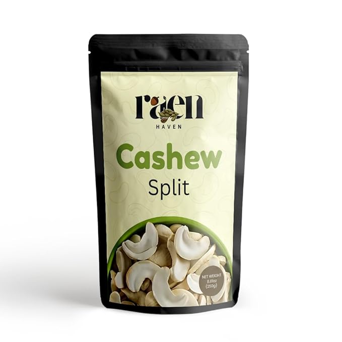 Raen Haven Cashew Splits ??100% Natural and Organic | High Protein, No Preservatives, Rich in Healthy Fats | Perfect for Snacking, Cooking & Recipes - 8.81 oz