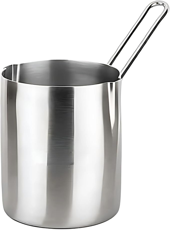 Turkish Coffee Pot Stainless Steel Cezve 16.90 fl oz ??Small Milk Warmer Briki for Stove ??Coffee Boiler & Arabic Greek Coffee Maker ??Heat Resistant Handle