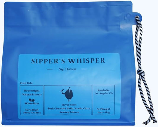 SipHaven | Sipper's Whisper Espresso Blend - Medium Roast Whole Bean Coffee | 1lb (16oz) | Bold, Smooth & Flavorful | Specialty Grade | Small Batch Roasted & Packed in USA