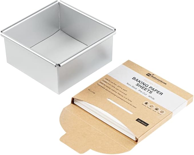 Restaurantware Pastry Tek 4 x 4 Inch Parchment Paper Sheets 200 Greaseproof Baking Sheets For Oven - Pre-cut Double-Sided Silicone Coating White Paper Nonstick Baking Sheets Reusable