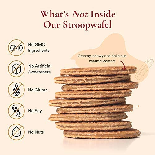 Gluten Free Organic Stroopwafels by Swoffle - Caramel Filled | (4) 1.16oz Wafers | non-GMO, Wheat Free, Kosher, Soy Free, Nut Free and All Natural!