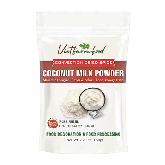 COCONUT MILK POWDER 5.29 Oz (150g) VIETFARMFOOD: Pure, natural freeze-dried spice made from real vegetables and fruits - perfect for enhancing every meal, from cooking, baking, salads, soups, sauces