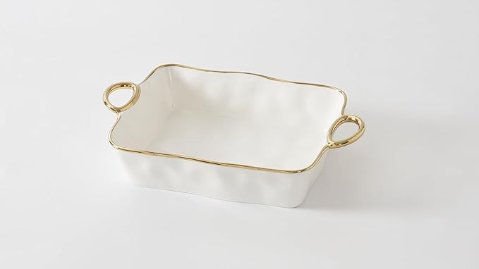 Pampa Bay Rectangular Baking Dish, Golden Handles, Kitchen, Gift