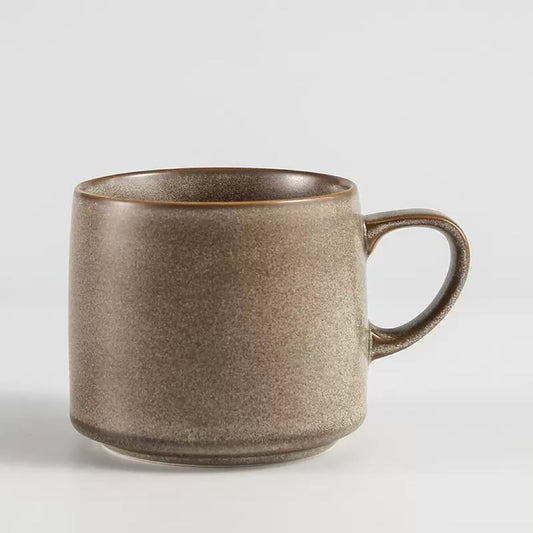 12oz Japanese Style Minimalistic Asian Rustic Reactive Glaze Ceramic Pottery Coffee Mug, Lead-Free