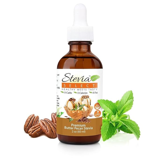 Stevia Select Butter Pecan Flavored Liquid Stevia ??Zero Calorie Coffee, Tea, Drink & Baking Sweetener, All-Natural, No Erythritol, Keto-Friendly Sugar Alternative, 300 Servings ??2 Oz (1 Pack)