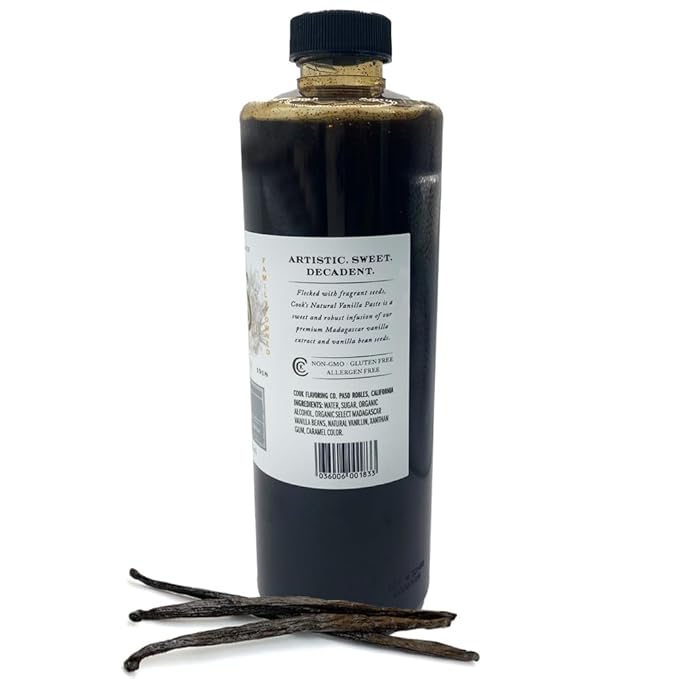 Cook's, Natural Vanilla Bean Paste, Gourmet Grade A Madagascar Premium Vanilla Made with Fresh Vanilla Beans for Baking and Cooking, 16 oz