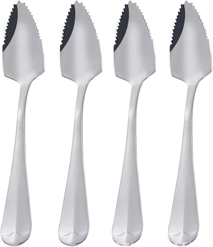 Stainless Steel Grapefruit Spoon For Citrus Fruit Watermelon Dessert Spoon Serrated Edge Ice Cream Dessert Kitchen Coffee Flatware