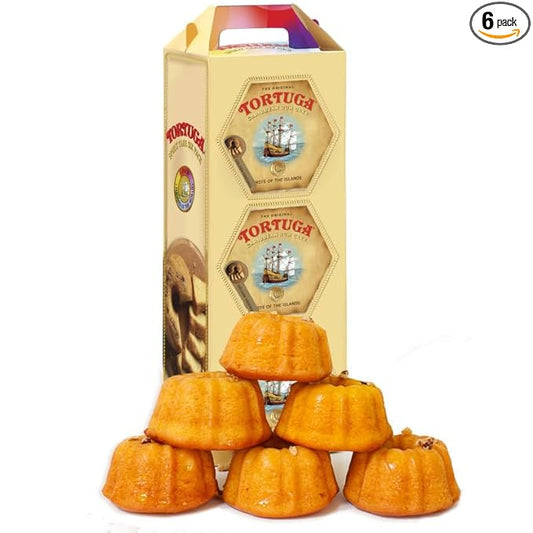 Tortuga Caribbean Rum Cake Gift Set ??6 Pack of Classic Golden Original 4 oz ??Authentic Dessert Snack Cakes Bakery Fresh, Moist & Flavored with Premium Aged Rum - Mini Cakes for Delivery