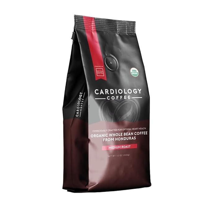 Cardiology Coffee ??Whole Bean Coffee ??USDA Certified Mold-Free 12oz Premium Medium Roast Organic Coffee Beans with Antioxidant Benefits ??Perfect for Heart Healthy Lifestyle