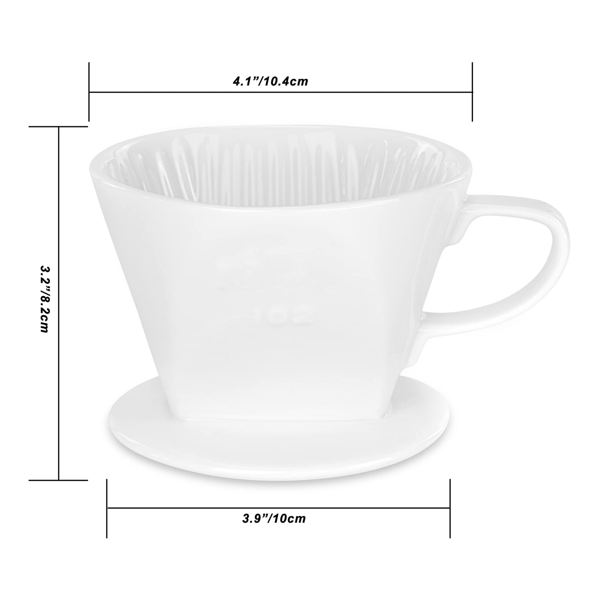 LHUKSGF Pour Over Ceramic, Coffee Dripper Ceramic Coffee Maker,White