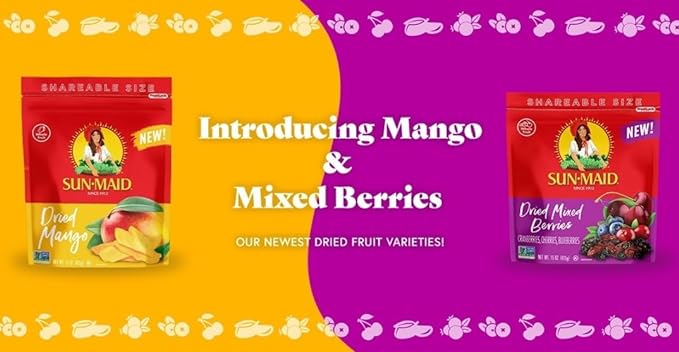Sun-Maid Dried Mangos - 15 oz Resealable Bag - Dried Mango Slices - Dried Fruit Snack for Lunches, Snacks, and Natural Sweeteners (pack of 1)