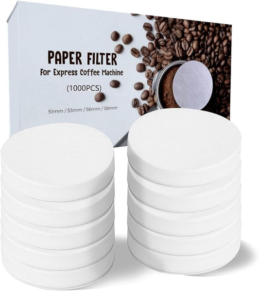 AGOGO Replacement Paper Coffee Filter Packs 1000 Count, Round Coffee Maker Filters, Compatible with Espresso Makers and Moka Coffee Pot,Four Sizes 58mm