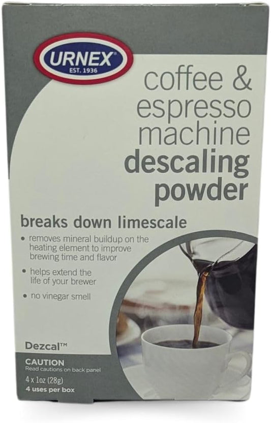 Descaling Powder Solution - 4 Uses - Activated Scale Remover for use with Keurig 1.0/2.0, Home Coffee and Espresso Machines, Kettles, Garment Steamers