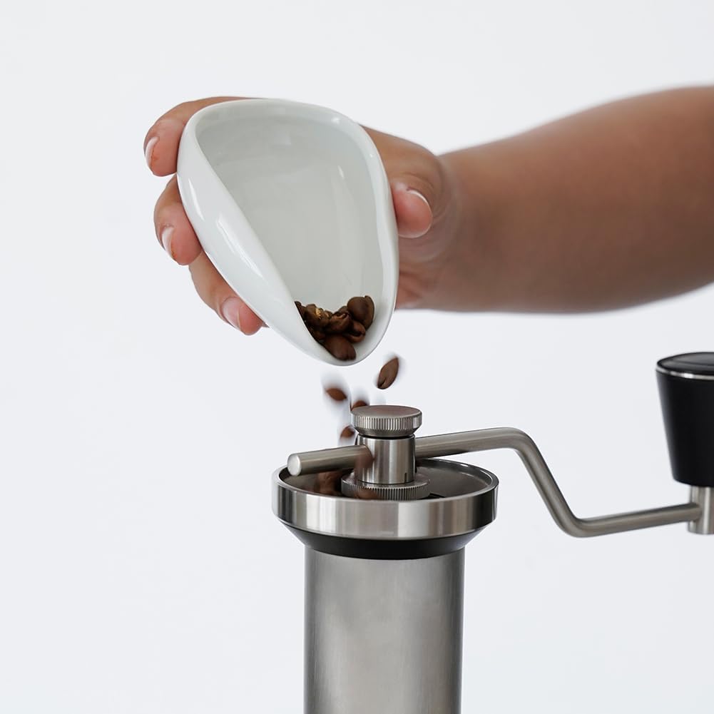 watchget Ceramic Coffee Dosing Cup & Tea Storage Tray, White