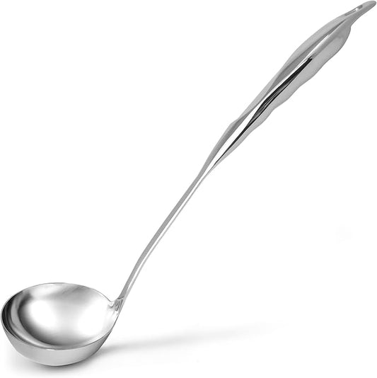 Zulay Kitchen Stainless Steel Soup Ladle ??Lightweight, Strong & Durable Metal Ladle ??Easy to Use, Comfortable Grip, Heat Resistant & Dishwasher Safe ??Perfect for Home Cooks & Chefs (13")