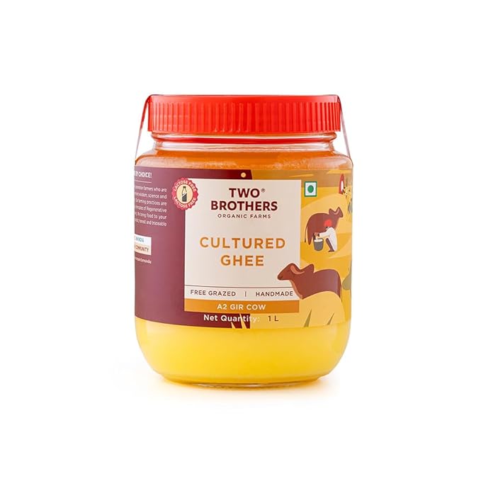 A2 Ghee Butter Organic Grass Fed from Gir Cow | Gut Friendly | Healthy Butter Alternative | Non-GMO, Lactose-Free, Keto Friendly ??2lb from Two Brothers Organic Farms