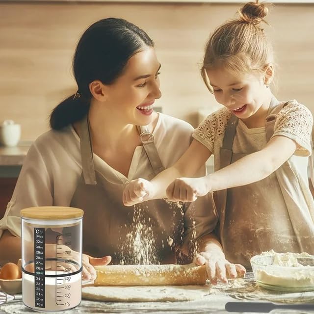 Pro Sourdough Bread Starter Kit - 34 oz sourdough jar with 5 unique features for the perfect sour dough bread & sourdough starter kit - baking supplies (34oz-2pack)