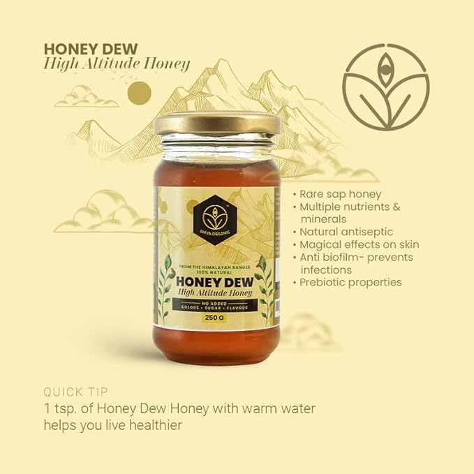 Shiva Organic Dew Honey 250g - High Altitude Himalayan Pure Honey