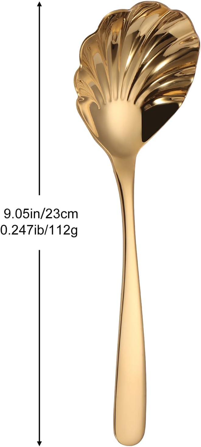 Large Serving Spoon, Stainless Steel Catering Serving Utensils for Party Buffet Dinner Banquet Cooking Kitchen Basics,Dishwasher Safe(Gold)