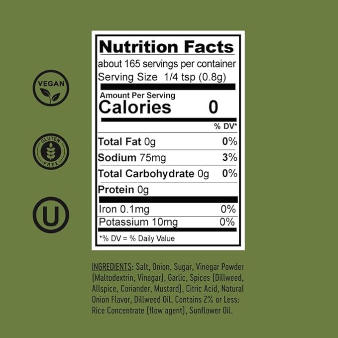 Hold The Pickle Spicy Dill Pickle Seasoning - Great for Popcorn, Organic Seasoning for Cooking, Spicy Dill Pickles Spice - Vegan, Non-GMO, Gluten Free, Kosher Certified, 4.8 Oz Shaker