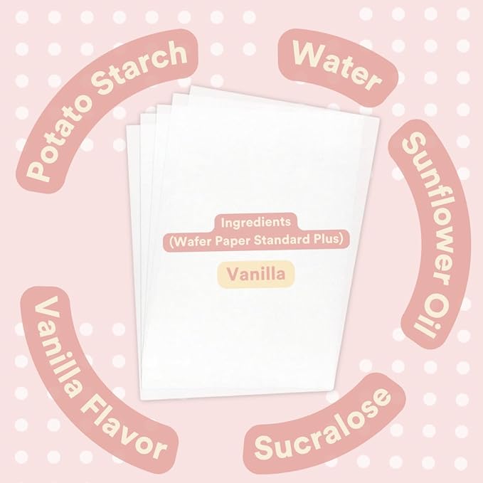 Printable Edible Wafer Paper Sheets from paper2eat (0.40 mm - 200 sheets/Vanilla)